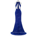 Starzz 2016 sem mangas Backless Strechy Spandex Royal Blue Longo vestido de noiva formal ST000089-3